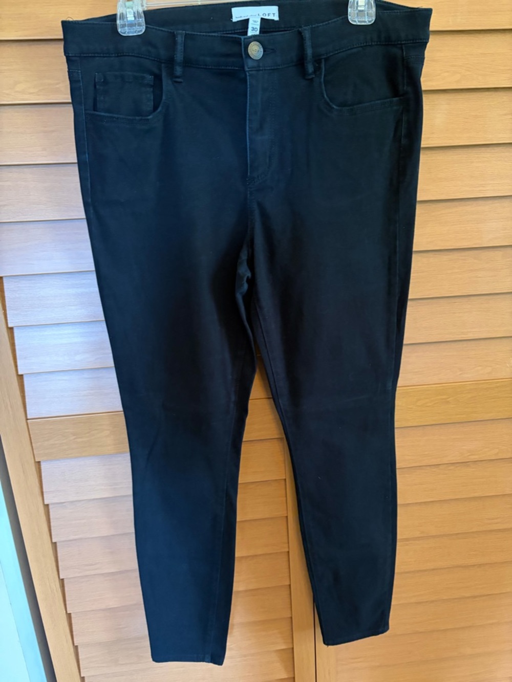 LOFT Black High-Rise Slim Pants